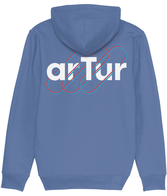 Premium Hoodie Bright Blue & White