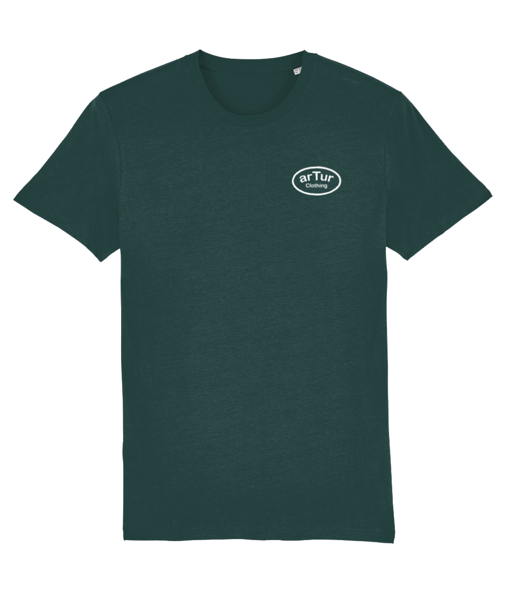 T-shirt Round Neck Glazed Green & White