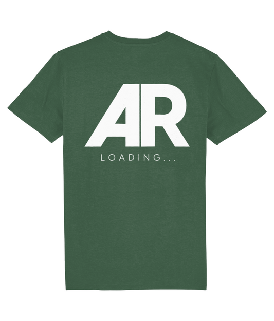 T-Shirt Round Neck Bottle Green & White