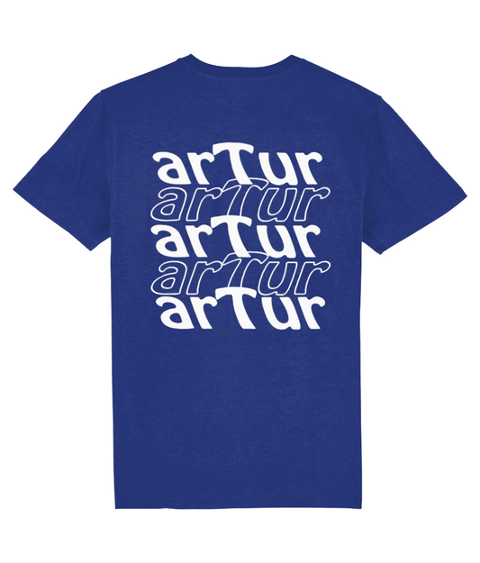 arTur Shirt Round Neck Worker Blue & White